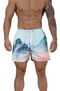 2025 Summer Hot Sale Solid Beach Shorts Workout Polyester Running Mesh Quick Dry <b>Windproof</b> Breathable for Men - Product Image 4