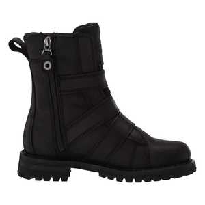 Unisex Black Leather Ankle Boot Waterproof Quick Dry Breathable with Side Zip and Chunky Sole Motorcycle Team - Product Image 1