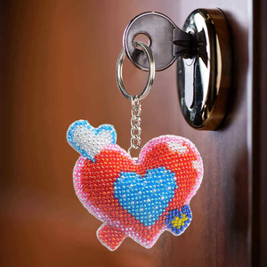 DIY Bead Cross Stitch Keychain Printed Bead Embroidery Needlework <b>Key</b> <b>Ring</b> Kit for Women <b>Bag</b> Pendant Beadwork Handmade Craft - Product Image 4