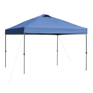 Blue 10 X 10 Pop up Event Tent with Easy Move <b>Roller</b> <b>Bag</b> 3-Level Adjustable Height Top Vent Window Design - Product Image 1