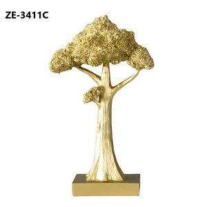 Escultura de Árbol de la Vida en Metal Dorado, Decoración de Mesa de Lujo para Sala de Estar, Oficina, Consola y Regalo de Inauguración de Casa - Product Image 2