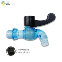 Robinet d'eau en PVC transparent de haute qualité, 1/2 pouce, avec poignée longue et adaptateur 3/4 pouce pour jardin et salle de bain