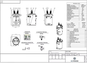 Transformador de Distribución Monofásico de 10kVA-500kVA, 60Hz, Sumergido en Aceite, de Dos Bobinados, Montado en Poste, Transformador Aéreo - Product Image 4