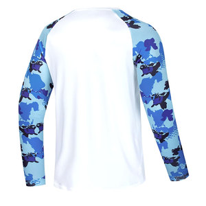 Men's Lightweight Button-up Quick Dry <b>100</b>% <b>Polyester</b> Windproof <b>Shirt</b> Breathable UV Protection Custom Logo Fishing Print - Product Image 2