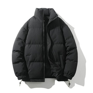 Unisex Casual Winter Puffer Bomber <b>Jacket</b> <b>Men</b> Zipper Closure Thick <b>Warm</b> Windproof 100% Down - Product Image 3