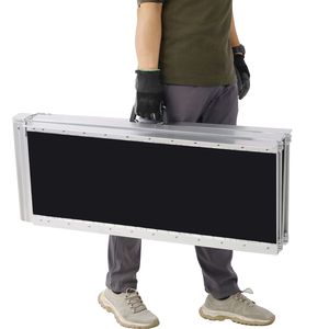 Rampa Portatile Pieghevole in Alluminio da 1,5 m, Capacità 270 kg, Superficie Antiscivolo, Due Pezzi Separati per Sedia a Rotelle Manuale - Product Image 2