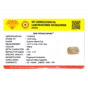 Loose 9.35 Carat Oval Cut Yellow Sapphire Gemstone for Fine Jewelry - Product Image 4