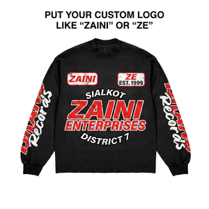Sweat-shirt pour homme 320 GSM en coton polyester premium, imprimé intégral noir et vert, personnalisation par sublimation, broderie, logo DTF - Product Image 2