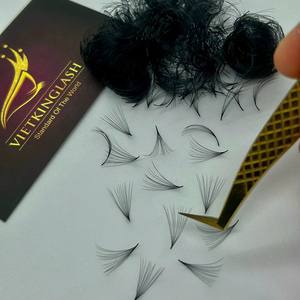 Extensions de cils en éventail préfabriquées faites à la main, volume doux en soie, effet naturel, courbures CC/D/DD/M/L, longueurs 7-20mm - Product Image 4