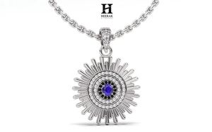 Pendentif de luxe au design rayon de soleil, collier en or 14K/18K avec diamants de laboratoire/naturels, fournisseur de bijoux en gros - Product Image 2