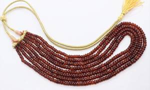 สร้อยคอประดับด้วยลูกปัดเฮสโซไนต์การ์เน็ตทรงรอนเดลล์แบบเรียบ ขนาด 15-17 นิ้ว สร้อยคอพลอยเฮสโซไนต์การ์เน็ตทรงรอนเดลล์สำหรับทำเครื่องประดับ - Product Image 4