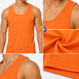 Comodidad de algodón premium con costuras impecables en la camiseta sin mangas para hombre, con frescura y comodidad para practicar deportes y caminatas de verano, uso diario. - Product Image 5