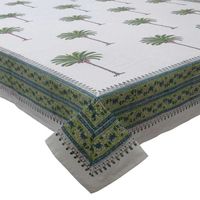 Nappe rectangulaire en lin européen beige à imprimé végétal pour 4-6 personnes, 150x220 cm, pour la salle à manger à domicile, prix de gros
