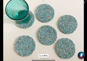 Handmade Beaded Round <b>Coaster</b> Set Glass Bead Table Mat <b>Heat</b> Resistant Drink <b>Coaster</b> Elegant Dining Table Decor Home Accessory - Product Image 3