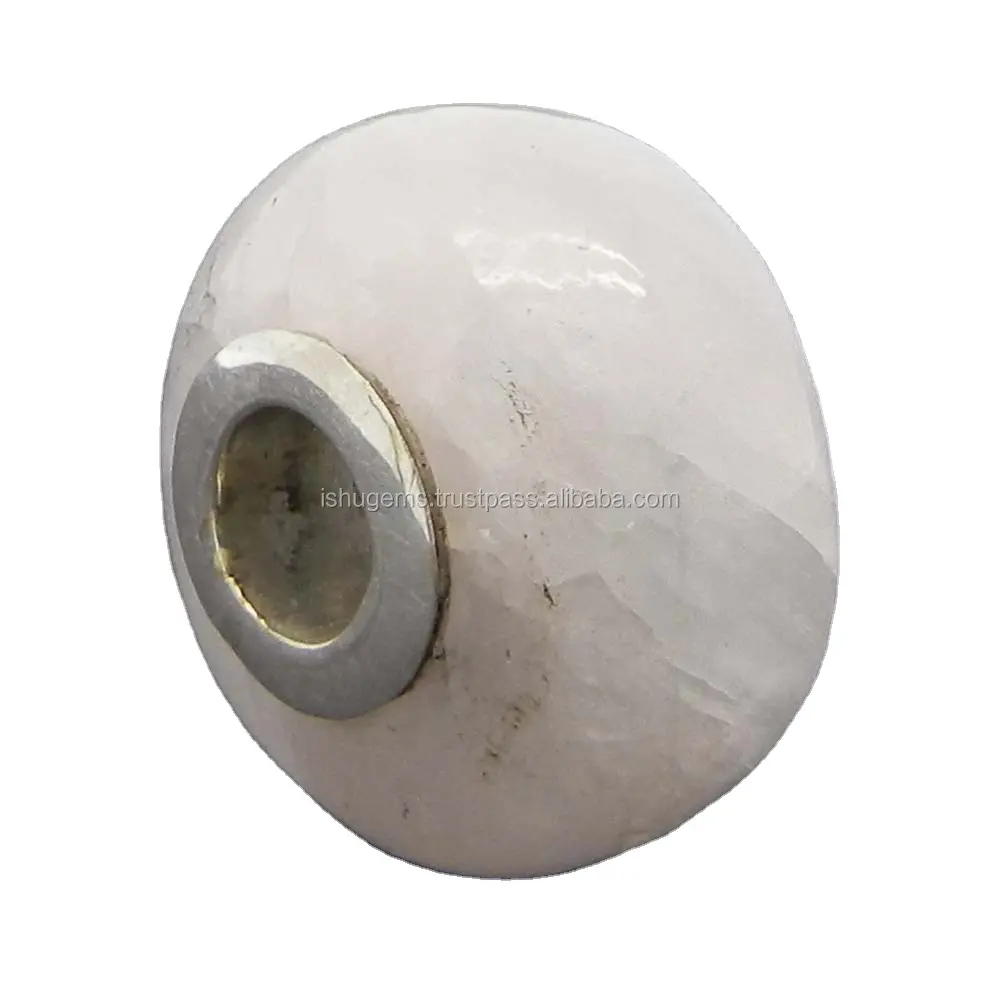 Màu Hồng Aragonite Lỗ Lớn Rắn 925 Sterling Silver Core Hạt 3.5X8X14 Mét 15.3 Cts Lỏng Đá Quý Cho Đồ Trang Sức