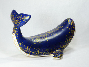 Ballena de papel maché hecha con papel reciclado, materiales ecológicos, hecha a mano por artesanos tailandeses con experiencia. - Product Image 2