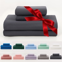 Ensemble de draps en microfibre brossée ultra douce 4 pièces, 1 drap plat, 1 drap-housse, 2 taies d'oreiller, résistant aux plis, personnalisé, vente en gros pour la maison et l'hôtel