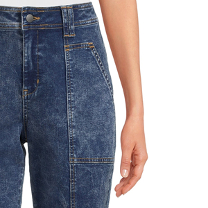 Pantalones de Mezclilla de Cintura Alta para Mujer, Pantalones Casuales con Bolsillos, Estilo Urbano, de Alta Calidad - Product Image 4