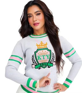 เสื้อสเวตเตอร์คอวี แขนยาว แฟชั่นฤดูหนาวแบบกำหนดเอง น้ำหนัก 400 กรัม สำหรับชมรม Sigma Gamma Rho - Product Image 5