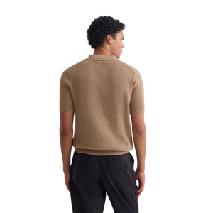 Polo en maille pour homme Dale, manches courtes, coton premium texturé, coupe ajustée, décontracté, élégant, pour l'été, respirant, vente en gros - Product Image 3