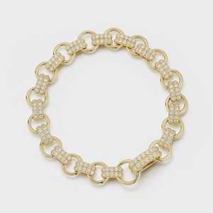 Bracelet à maillons en diamant de laboratoire personnalisé, en or massif 14K 18K véritable, serti pavé, bijoux fins pour tous les jours, vente en gros - Product Image 1