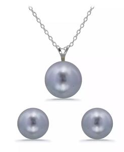 Juego de collar y aretes con colgante de perla de concha y Perla de agua dulce | Macy's - Product Image 1
