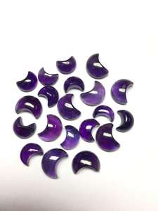 Lote de 10 Gemas Sueltas de Amatista Natural en Forma de Luna, Cabujón con Reverso Plano para Joyería - Product Image 5