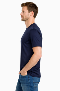 T-shirt de performance bleu marine pour homme – Confort premium et style au quotidien - Product Image 2