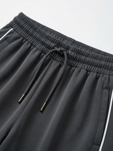 Ensemble de survêtement unisexe noir ample à manches longues avec fermeture éclair, col montant, coupe décontractée, respirant, style sportif, couleur unie, pour adulte - Product Image 6