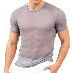 T-shirt en maille pour homme personnalisé, haute qualité, respirant, transparent, coupe ample, style maillot de sport, pour fitness et entraînement - Product Image 1