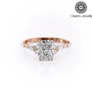 แหวนหมั้นผู้หญิง Charm_Jewells ชุบทองคำขาวประดับเพชรโมอิสซาไนต์ทรงคุชชั่น ตัวเรือนเงินแท้ ดีไซน์คลาสสิคแบบหนามเตย รับรองโดย IGI น้ำหนัก 3 กรัม - Product Image 6