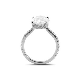 Luxury Gold 925 Sterling <b>Silver</b> Adjustable Lab Grown Diamond <b>Ring</b> Timeless Fine Jewelry <b>Statement</b> Gift for Women - Product Image 4