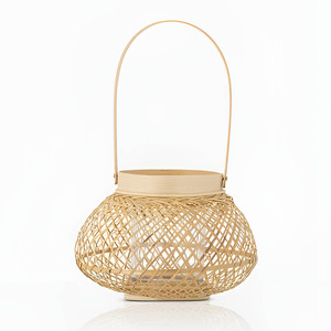 Woven bamboo <b>candle</b> lanterns <b>large</b> floor lantern garden patio decoration lighting centerpiece - Product Image 3