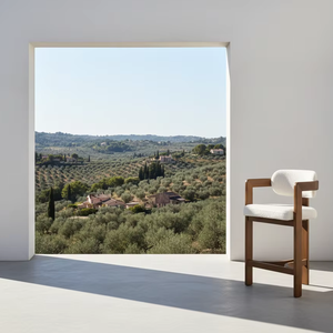 Chaise de bar Vasto en teck naturel de qualité supérieure, style contemporain moderne pour mobilier commercial d'intérieur - Product Image 4