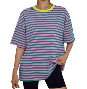 Camiseta de Cuello Redondo para Mujer, 100% Algodón, Apliques, Fresca, Suave y Transpirable, Manga Corta, Ropa Casual de Verano para Venta al Por Mayor y Exportación - Product Image 5