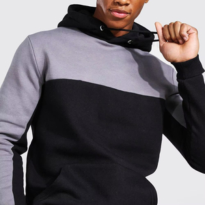 Men's Light Blue Hooded Tracksuit <b>Set</b> Full Length Side Pockets Regular Fit Casual Autumn Wear Color Blocking Design - Product Image 1