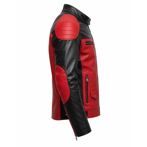 เสื้อแจ็คเก็ตหนังผู้ชายสไตล์สตรีทแวร์ลำลอง แบบ Biker ซิปยาวเต็มตัว มีกระเป๋าหน้าอก เย็บอย่างทนทาน ขายส่ง รับออกแบบตามสั่ง - Product Image 5