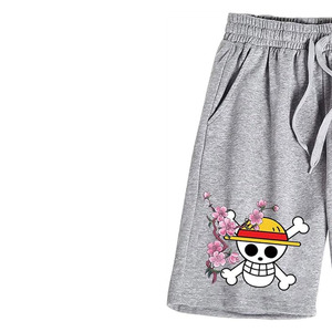 Shorts Bermuda pour Homme Gris 100% Coton Écologique Imprimé Personnage Taille Élastique Séchage Rapide Respirant Décontracté Été - Product Image 2