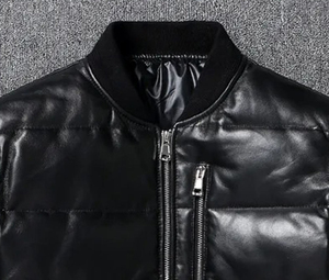 Premium Custom 2026 Men Leather <b>Jacket</b> Canvas Fabric Waterproof Windproof Breathable Warm Hip Hop Style <b>Cheap</b> Price - Product Image 2