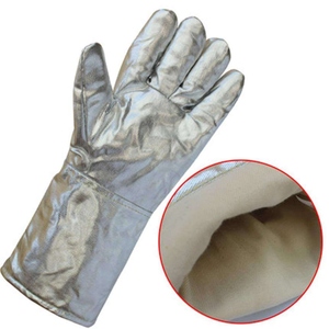 Gants de soudage en cuir aluminisé Para-Aramide certifiés CE de haute qualité, 11 oz, avec manchette antidérapante, pour la construction industrielle - Product Image 1