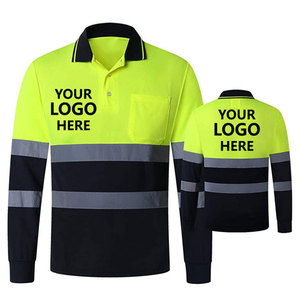 Chemises polo réfléchissantes de haute qualité à manches longues en polyester pour travaux de construction, vêtements de sécurité, uniformes haute visibilité - Product Image 6