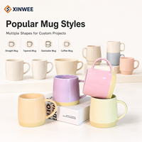 Taza de Cerámica Pastel Personalizada, Diseño de Dos Tonos, Taza de Café de Cerámica OEM, Taza de Cerámica de Marca Privada, Fabricante de Tazas de Cerámica al por Mayor