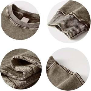 Sudaderas de Cuello Redondo para Hombre, Personalizadas, de Alta Calidad, Lavadas con Ácido, Bordadas, con Diseño Desgastado por el Sol, para Invierno 2026 - Product Image 6