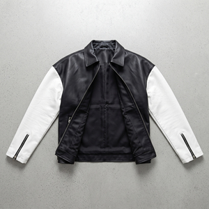 PU Leather Women's Leather Jacket With White Polyester Lining Full Sleeve Turn-down Collar Leather Jackets Ladies - Product Image 6