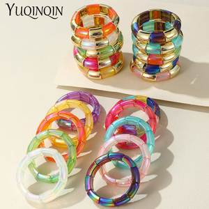 Bracelets classiques en résine acrylique pour femmes H a CRAFT, transparents et colorés, avec fleurs séchées, modèle artisanal Anniversaire HAC-611 - Product Image 4