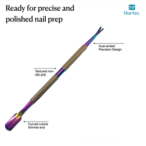 Durable Stainless Steel Manicure Multipurpose Rainbow Finish Cuticle Remover and <b>Trimmer</b> Professional Nail Cuticle Pushers - Product Image 2