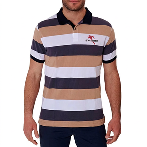 Camiseta Polo de Manga Corta para Hombre Sportscode, Cuello con Rayas Teñidas, Botones, Estilo Casual Elegante - Product Image 6
