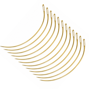 12 Agujas de Gancho Estilo C de Metal para Extensiones de Cabello, Herramientas de Coser para Trama y Tejido, Fuerte Sujeción para Salón - Product Image 2