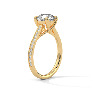 Luxurious Round Cut Lab Grown Diamond <b>Ring</b> <b>Crafted</b> From Solid 14K Lab Grown Diamond Best Quality GRA Certified Women Jewelry - Product Image 2