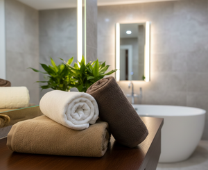 Enveloppez-vous dans le confort avec un ensemble de serviettes de bain en coton de qualité supérieure pour la maison et l'hôtel - Product Image 3